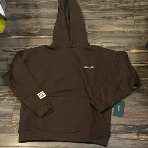 Allen Allen Brown Script Logo Hoodie